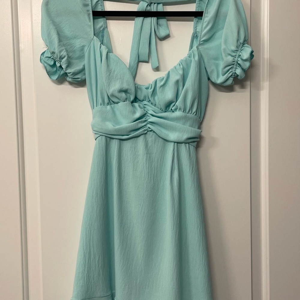 Hello Molly Aqua Mini Dress